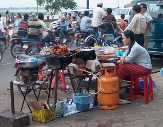 Sidewalk food seller